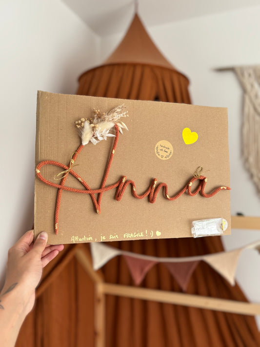 PrĂ©nom/mot en macramĂ© (jusquâĂ 4 lettres)