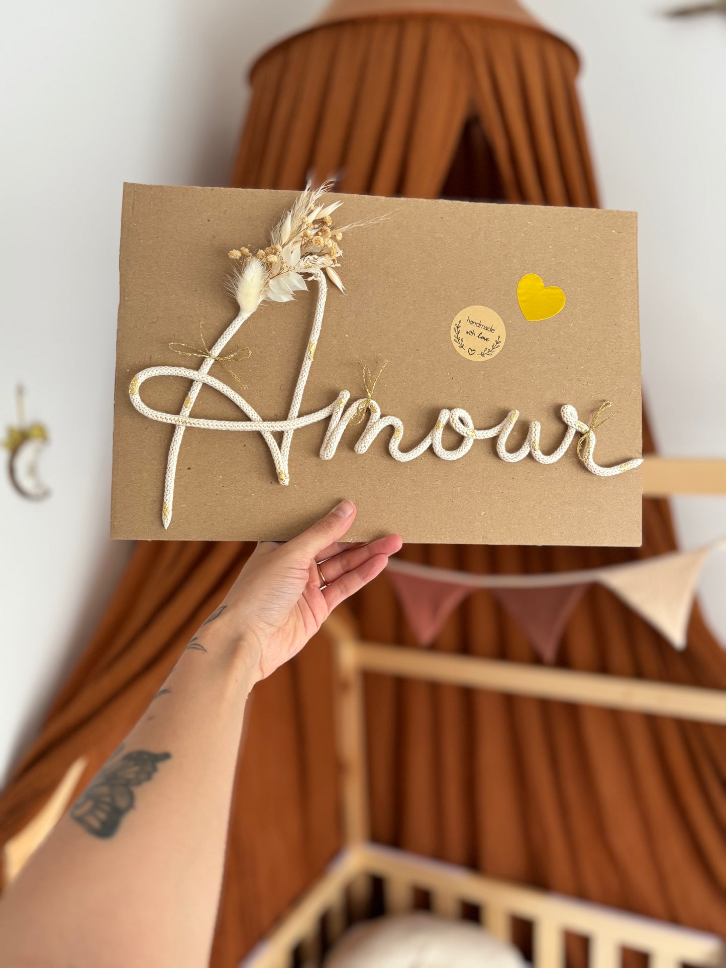 Prénom/mot en macramé (de 5 à 6 lettres)