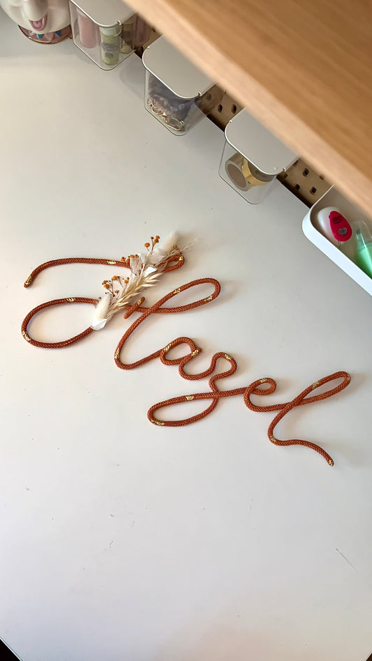 Prénom/mot en macramé (de 5 à 6 lettres)