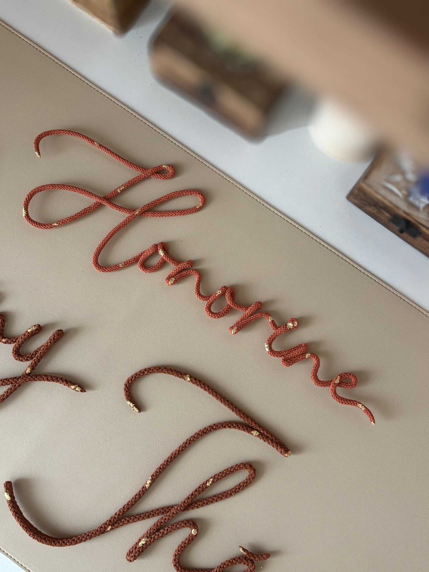 Prénom/mot en macramé (7 à 10 lettres)