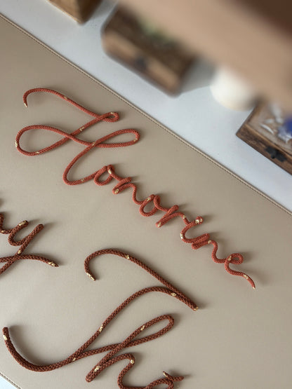 Prénom/mot en macramé (7 à 10 lettres)