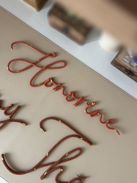 Prénom/mot en macramé (7 à 10 lettres)