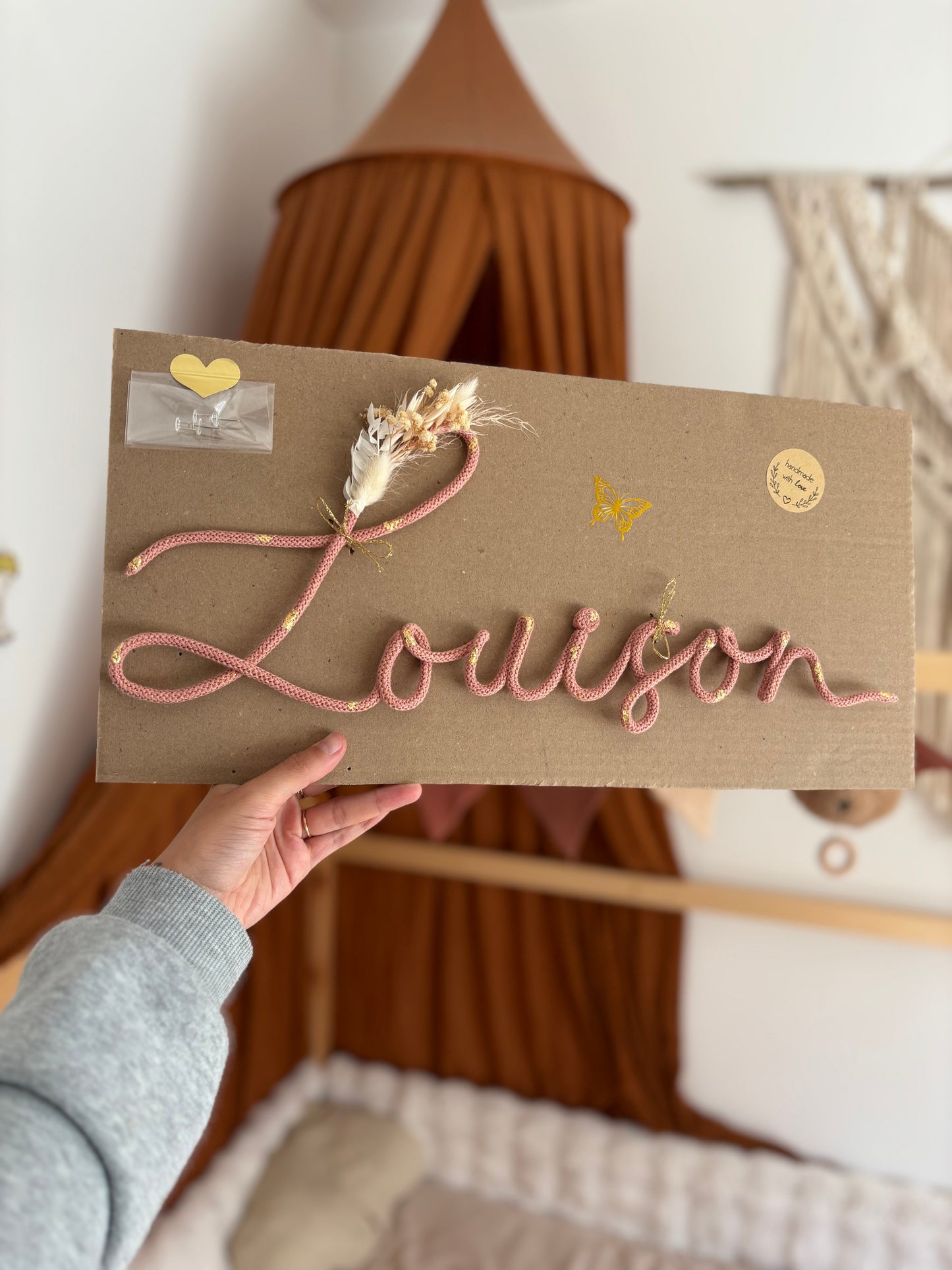 Prénom/mot en macramé (7 à 10 lettres)