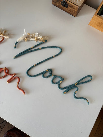 Prénom/mot en macramé (jusqu’à 4 lettres)