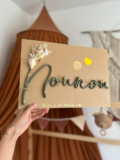 Prénom/mot en macramé (de 5 à 6 lettres)