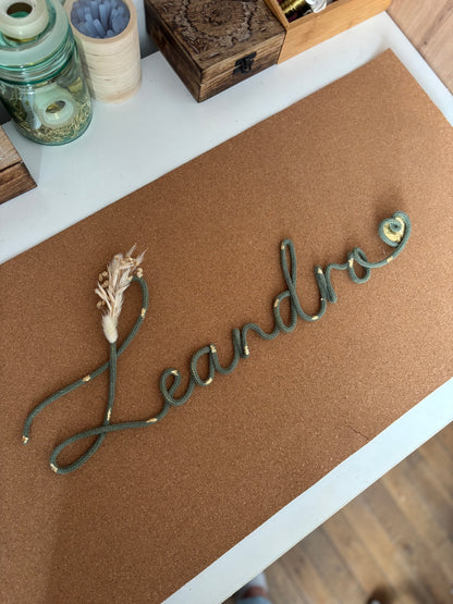 Prénom/mot en macramé (7 à 10 lettres)