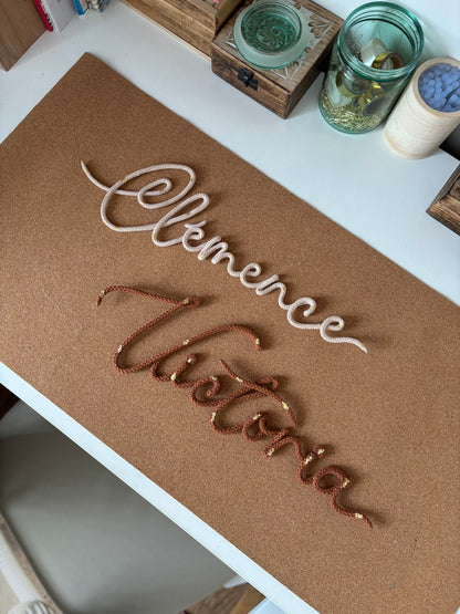 Prénom/mot en macramé (7 à 10 lettres)