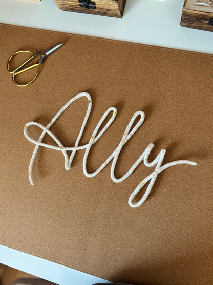 Prénom/mot en macramé (jusqu’à 4 lettres)