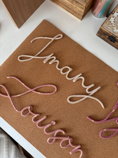 Prénom/mot en macramé (de 5 à 6 lettres)