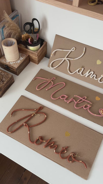 Prénom/mot en macramé (de 5 à 6 lettres)